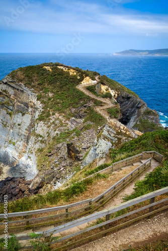 Punta socastro, also called punta fucino do porco. Cliffs and ocean view, Galicia, Spain photo