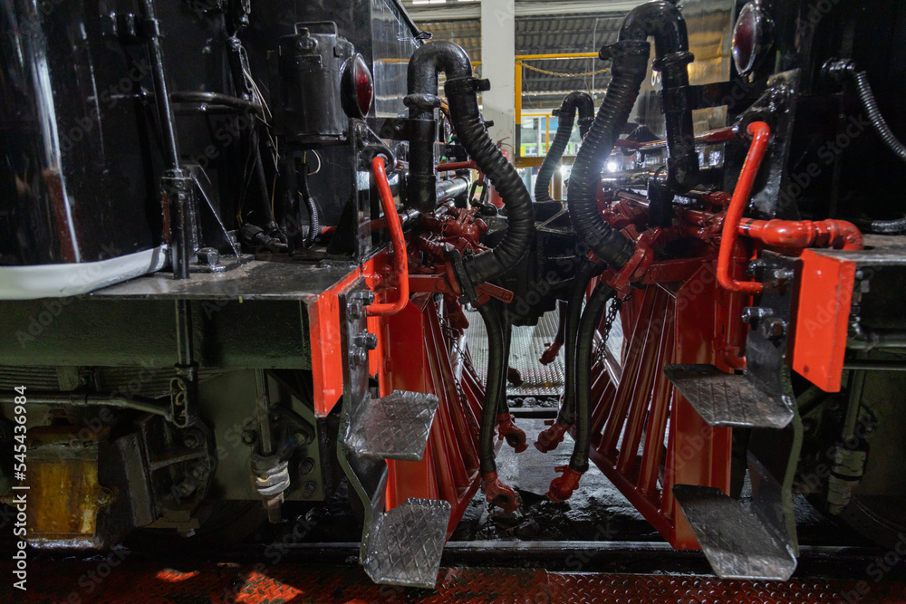 Fototapeta premium Steam locomotive train at the locomotive repair workshop