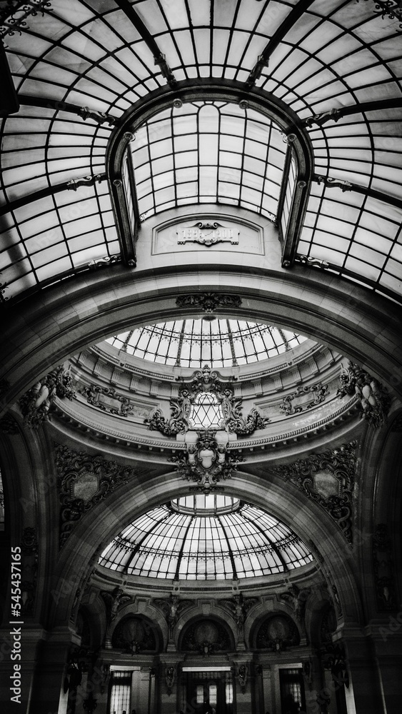 Fototapeta Low angle view of glass dome ceiling of Galleria Vittorio Emanuele
