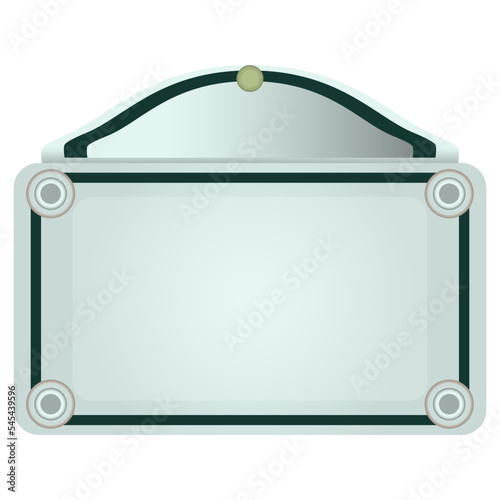 Street name plate. French blank parisian board.