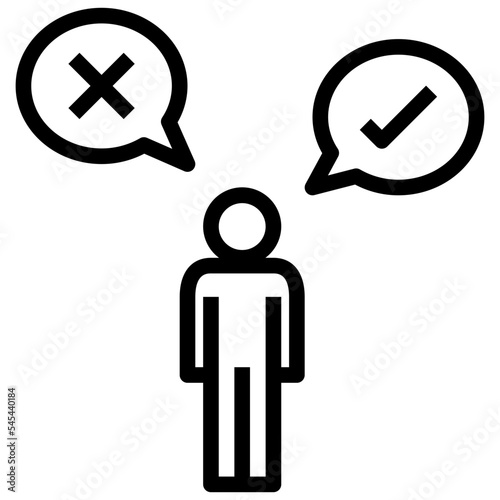 decision outline style icon