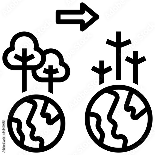 deforestation outline style icon