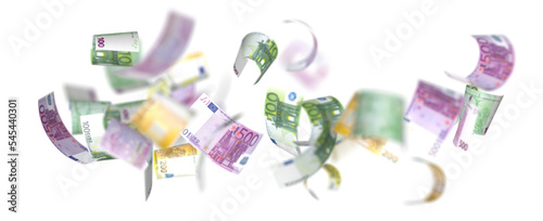 Bild auf Leinwand euro money falling as rain