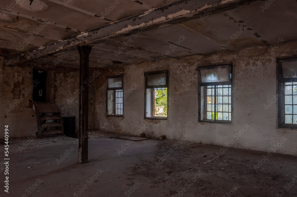 Old abandoned historic brick brewery in Budapest, Hungary