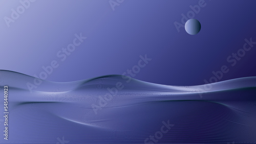 Wave Background design moon