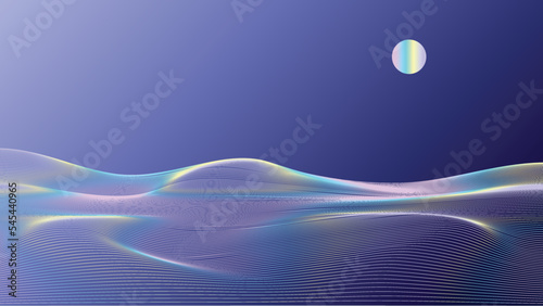 Wave Background design moon