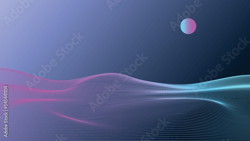 Wave Background design moon