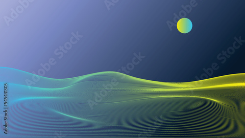 Wave Background design moon