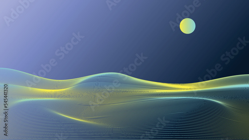 Wave Background design moon