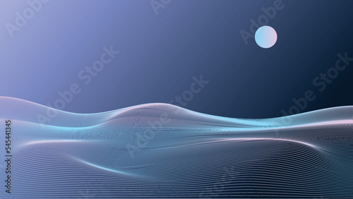 Wave Background design moon