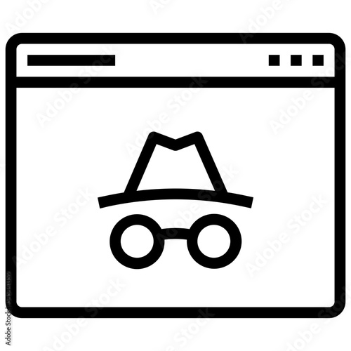 incognito outline style icon