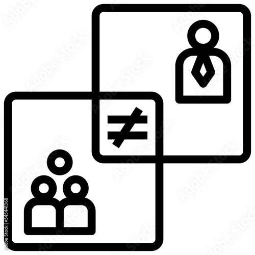 inequality outline style icon