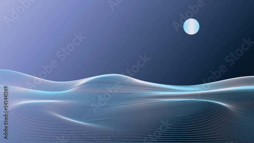 Wave Background design moon