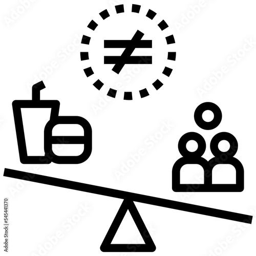 inequality outline style icon