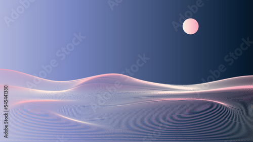 Wave Background design moon
