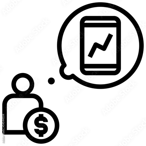 investment outline style icon