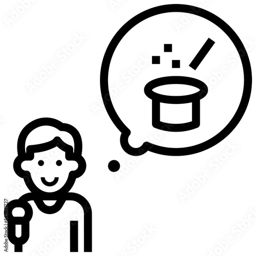 magician outline style icon