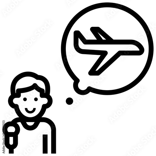 pilot outline style icon