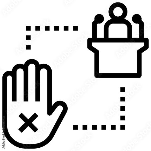 protest outline style icon