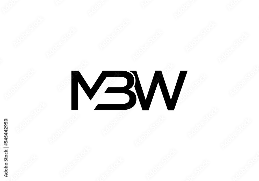 initial logo letter MBW initial company icon business logo background illustration initial logo letter MBW initial company icon business logo background illustration