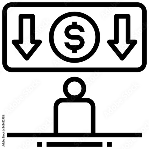 salary outline style icon