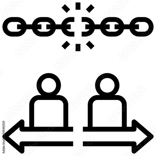separation outline style icon