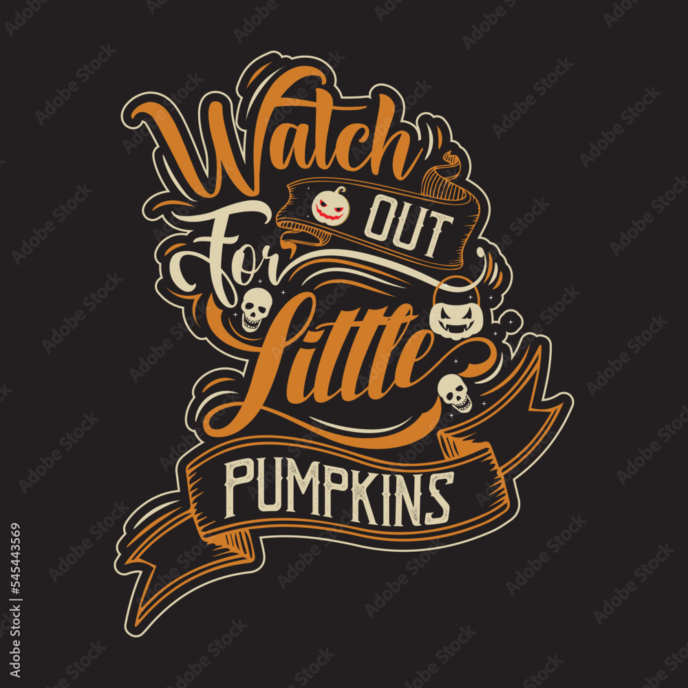 Obraz premium Happy Halloween t shirt design with Halloween elements or Hand drawn Halloween typography design