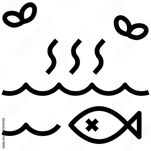 water pollution outline style icon