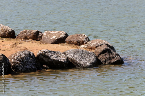 The stones lie on the shores of the Mediterranean Sea.