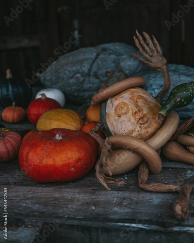 Vegetable carved Halloween design for scaring kids