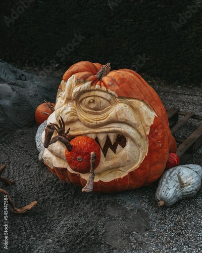 Vegetable carved Halloween design for scaring kids