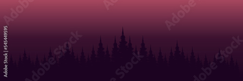 pine tree silhouette in mountain silhouette flat design vector illustration for background, banner, backdrop, tourism design, apps background and wallpaper