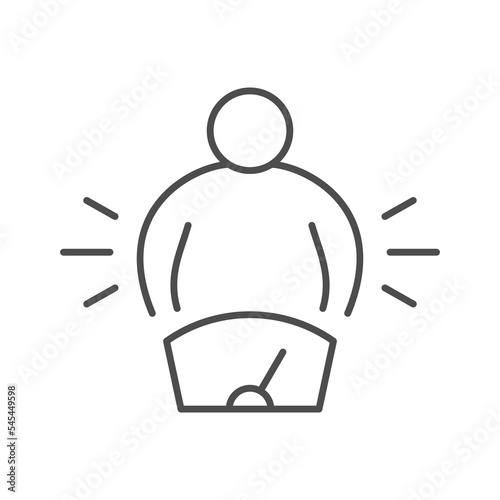 Person with extra weight line icon