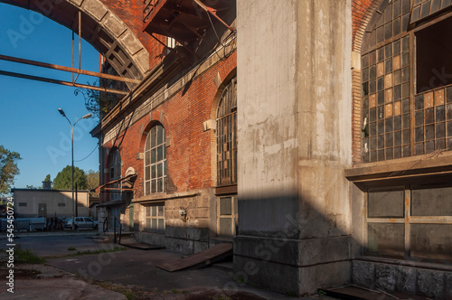 Old abandoned historic brick brewery in Budapest  Hungary