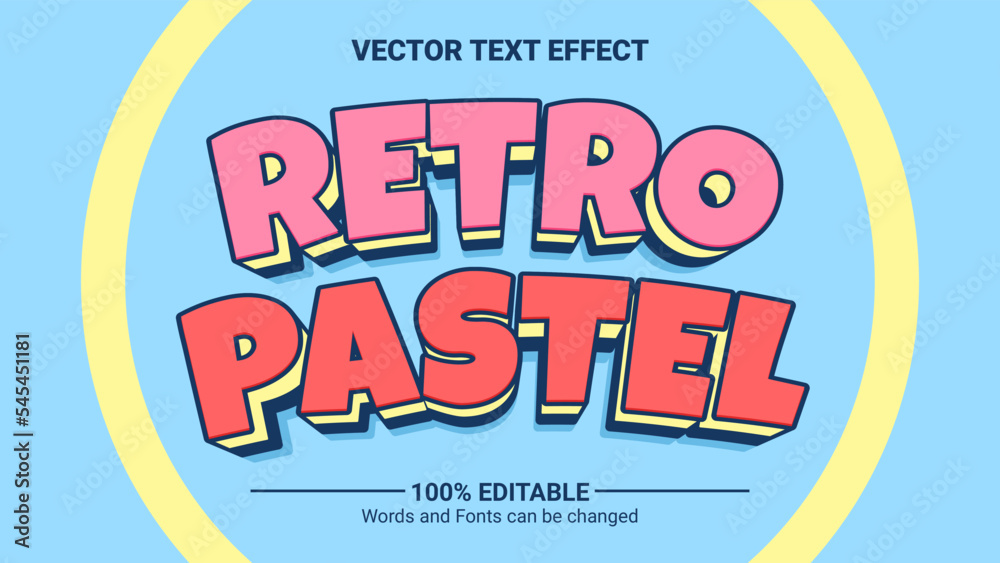 3d retro pastel color text effect