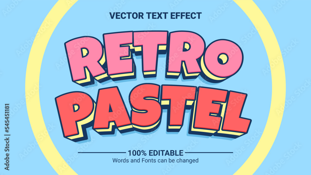 Fototapeta premium 3d retro pastel color text effect
