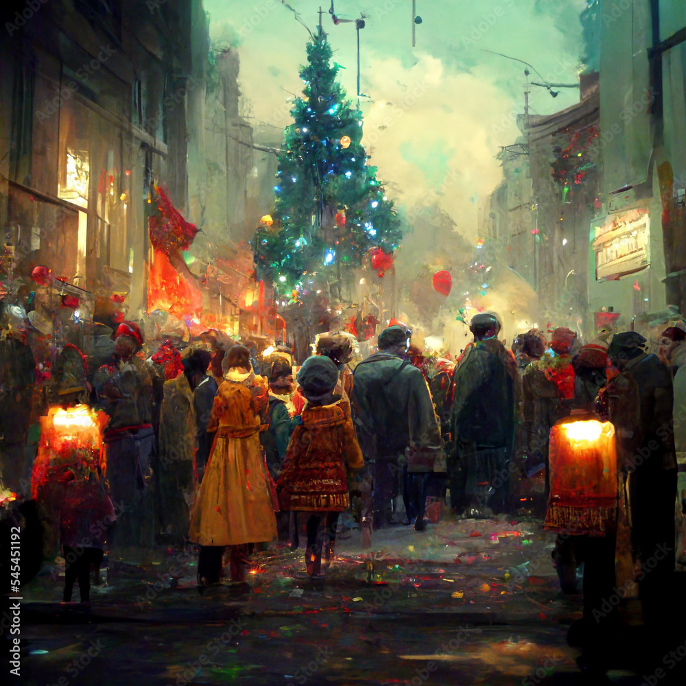 christmas street celebration