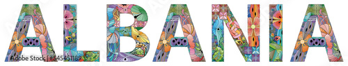 Albania is a country in Southeastern Europe. Vector decorative zentangle object