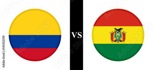 the concept of colombia vs bolivia. flags of colombian and bolivian. vector illustration