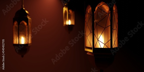 lantern in the night. Arabic lanterns illustration.