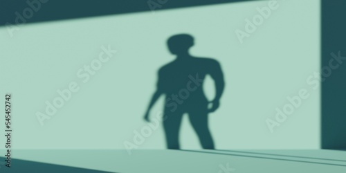 Human shadow on empty wall illustration © MigrenArt
