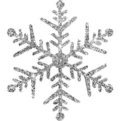 Silver Gold Glitter Snowflake