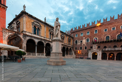 View of Piazza dei Signori in Verona, Italy. Verona is a popular tourist destination of Europe.