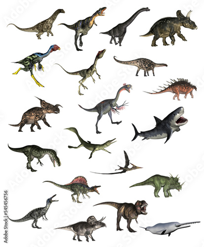 Set of dinosaurs