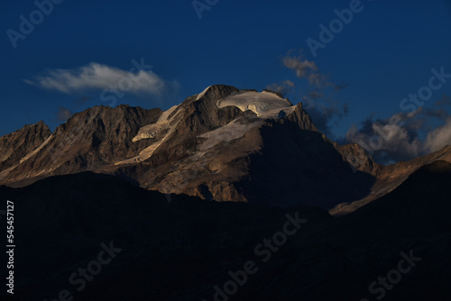 Evening view of the Gran Paradiso  taken from the Tre Becchi lakes