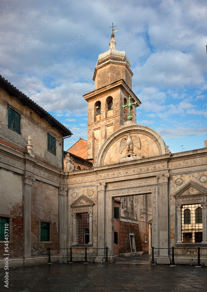 The church of San Giovanni Evangelista in Venice on a summer morning.