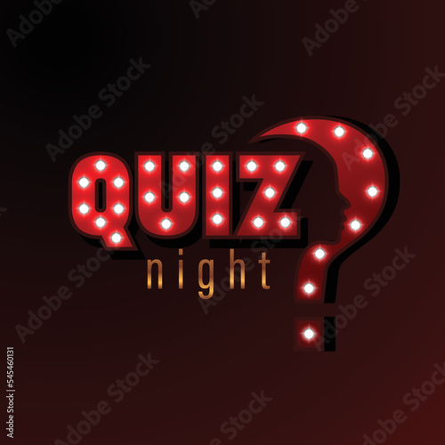 Quiz night background. Vector illustration. Quiz night poster with questions. Modern pub team game. Questions game. Quiz night announcement poster design web banner background vector illustration