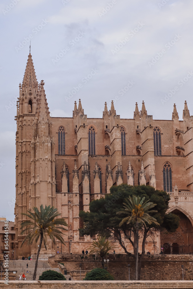 Front view of Cathedral of Santa Maria, Palma de Mallorca, Spain