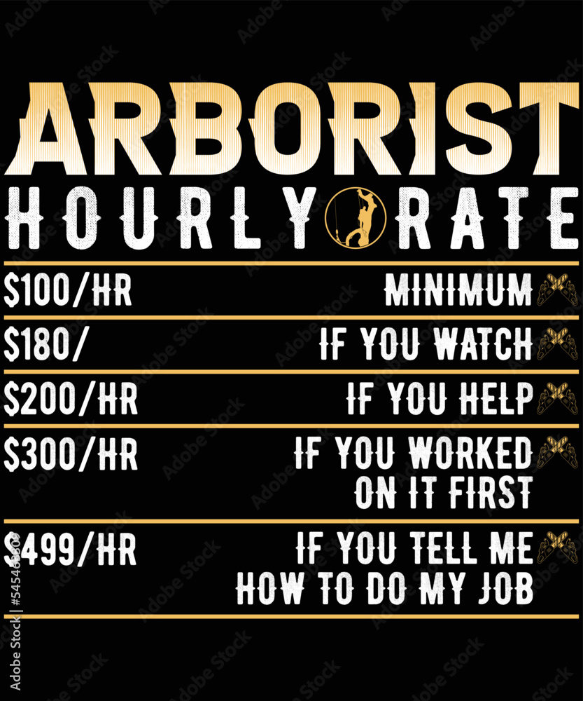 Obraz premium Arborist t shirt design. This is a high-quality t-shirt design for woodcutters. Chainsaw and Arborist t-shirt, mug, poster, banner, etc.