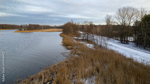The bank of the Narew River in winter, near the village of Stawinoga